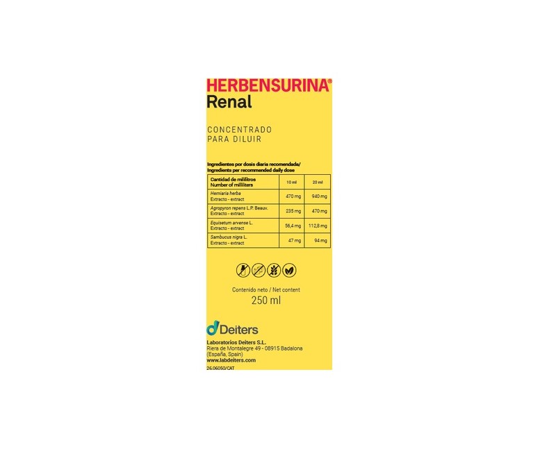 Herbensurina Concentrado Para Diluir 250 ml Deiters