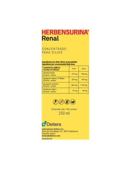 Herbensurina Concentrado Para Diluir 250 ml Deiters
