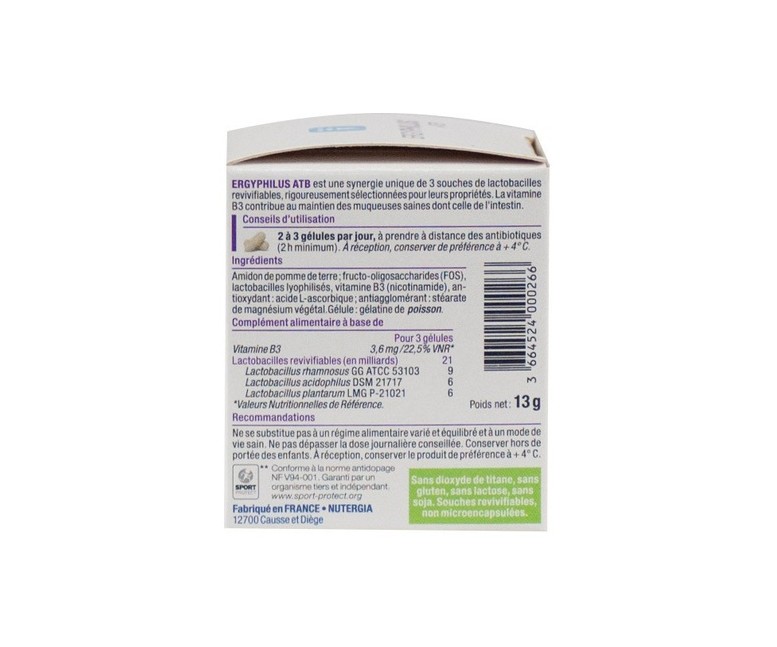 Ergyphilus ATB probiótico 30 cápsulas Nutergia