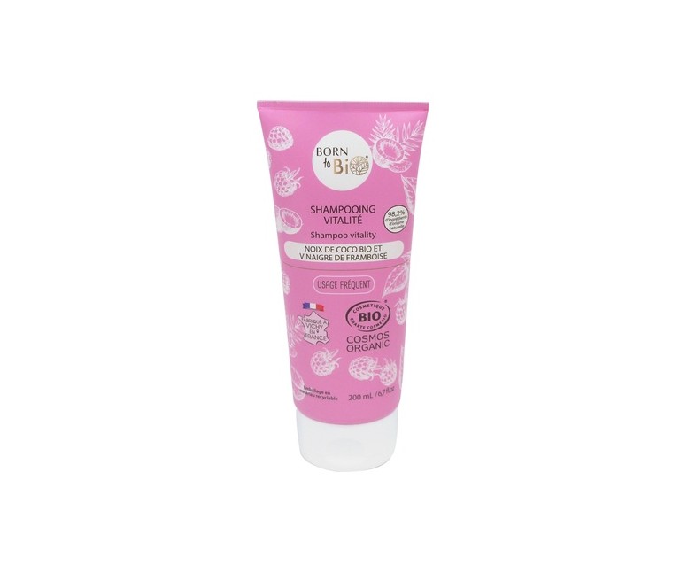 Champú vitality coco y vinagre de frambuesa Bio 200 ml de crema Born to bio