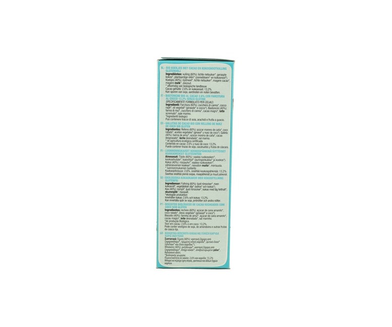 Galletas de Coco con Relleno de Nuez de Coco Bio Sin Gluten 125 g (Cacao - Coco) Bisson