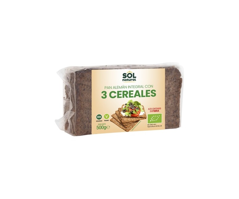 Pan Aleman Tres Cereales Bio 500 g Sol Natural