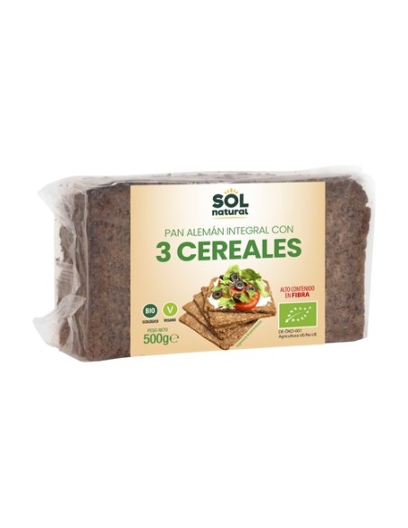 Pan Aleman Tres Cereales Bio 500 g Sol Natural