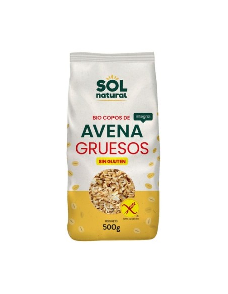Copos de avena integral gruesos sin gluten Bio 500 g Sol Natural