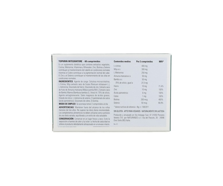 Topkrin cabello 60 cápsulas Naturando