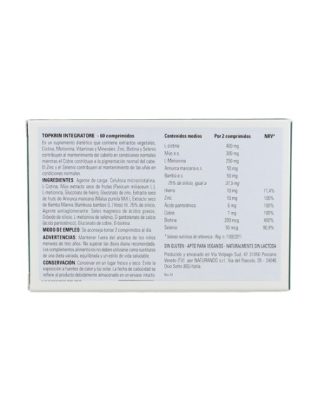 Topkrin cabello 60 cápsulas Naturando