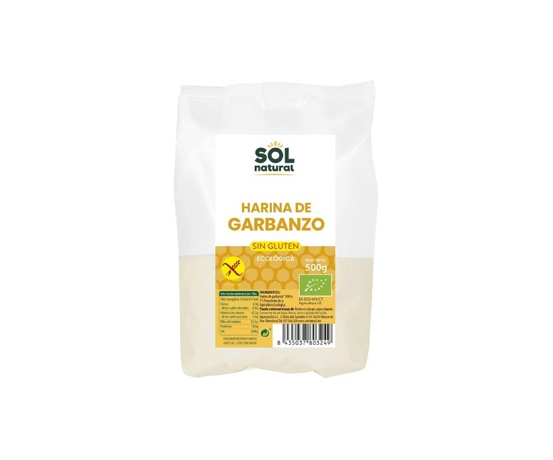 Harina de garbanzo sin gluten Bio 500 g Sol Natural
