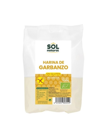Harina de garbanzo sin gluten Bio 500 g Sol Natural