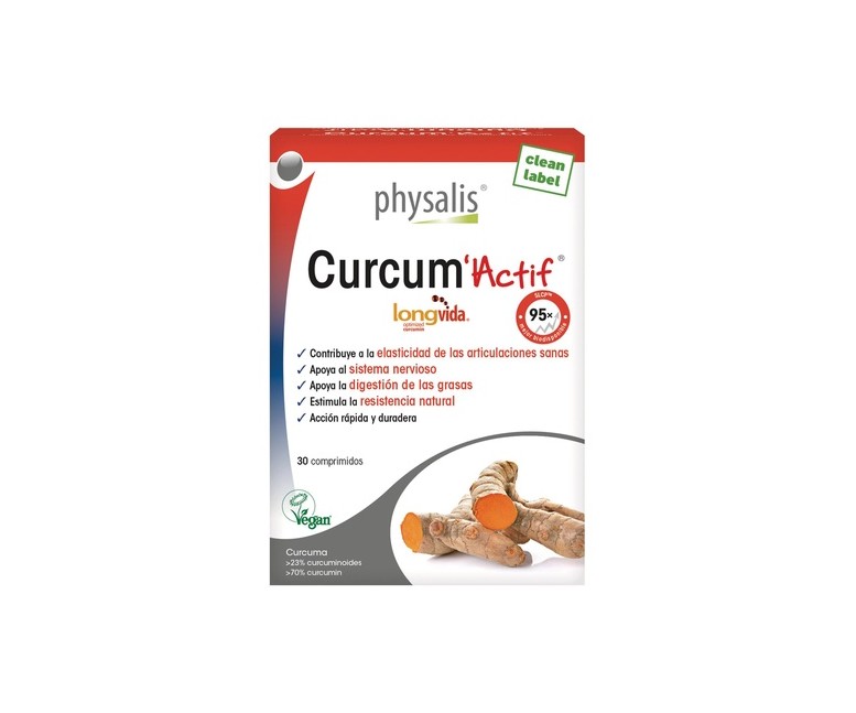 Curcum Actif cúrcuma 30 comprimidos Physalis