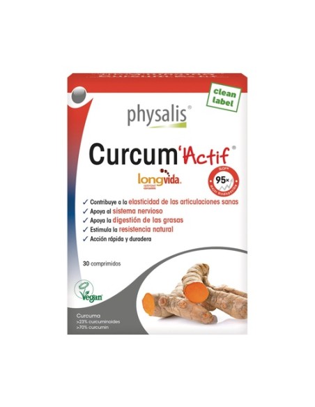 Curcum Actif cúrcuma 30 comprimidos Physalis
