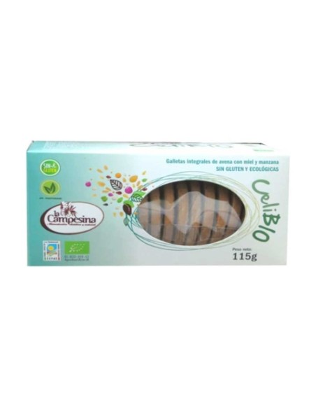 Galleta avena manzana canela celibio azul 115 g La Campesina