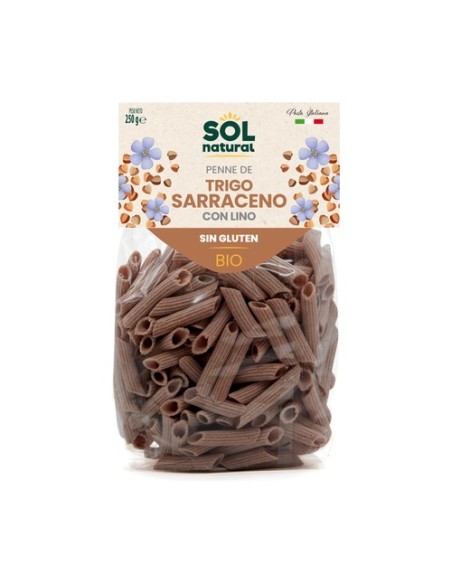 Macarrones de trigo sarraceno con lino sin gluten Bio 250 g Sol Natural