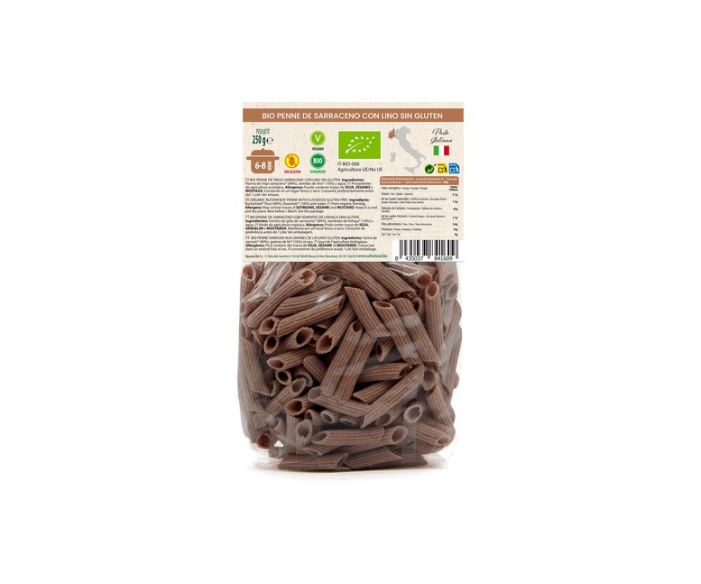 Macarrones de trigo sarraceno con lino sin gluten Bio 250 g Sol Natural