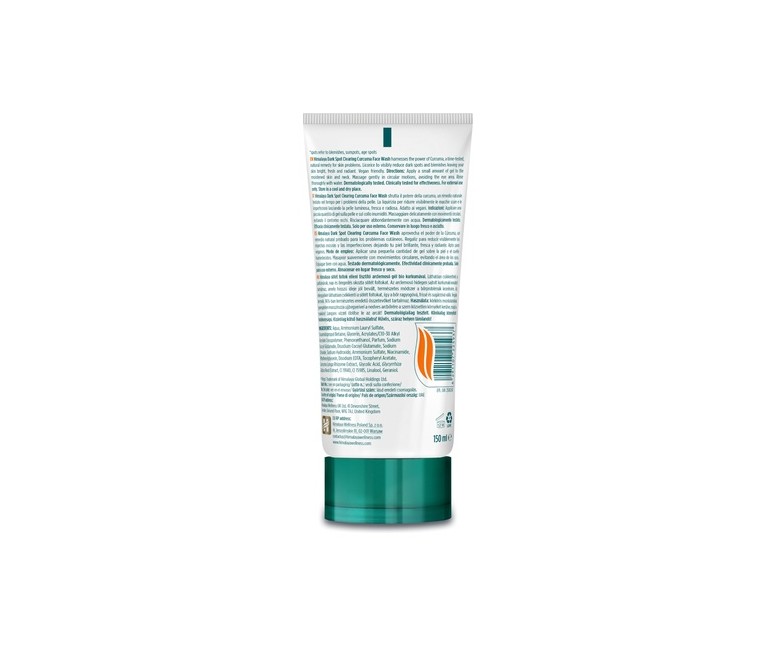 Limpiador facial manchas oscuras cúrcuma 150 ml de gel Himalaya Herbals
