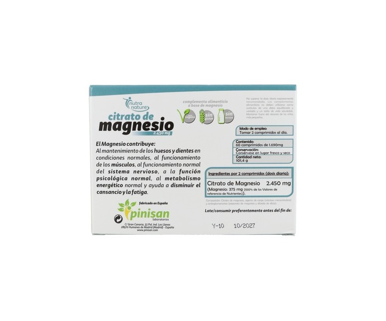 Citrato de magnesio 60 comprimidos Pinisan