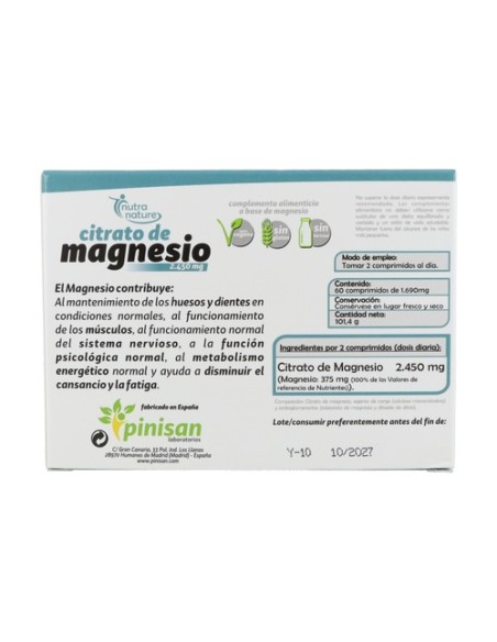 Citrato de magnesio 60 comprimidos Pinisan