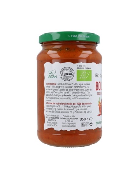 Salsa de tomate boloñesa vegana 350 ml Bio Organica Italia
