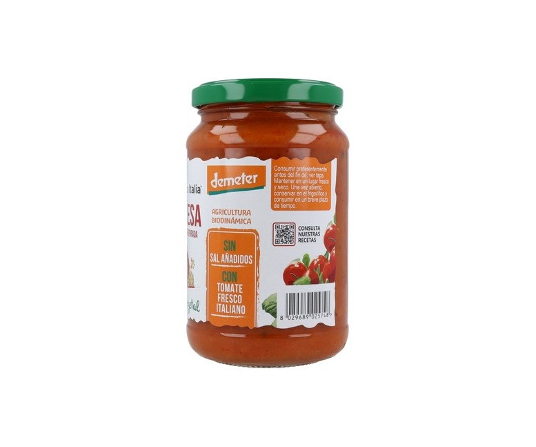Salsa de tomate boloñesa vegana 350 ml Bio Organica Italia