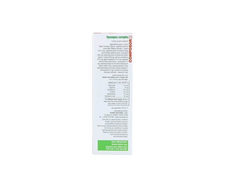 Composor 23 Hyssopus Complex Fórmula XXI 50 ml Soria Natural