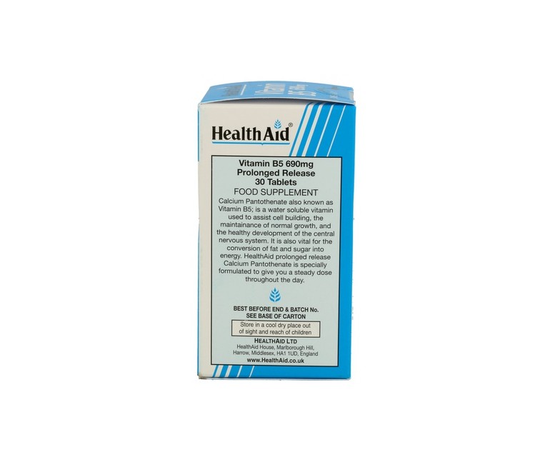 Vit B5 Pantotenato de Calcio 30 comprimidos Health Aid