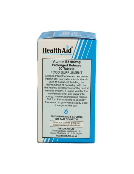 Vit B5 Pantotenato de Calcio 30 comprimidos Health Aid