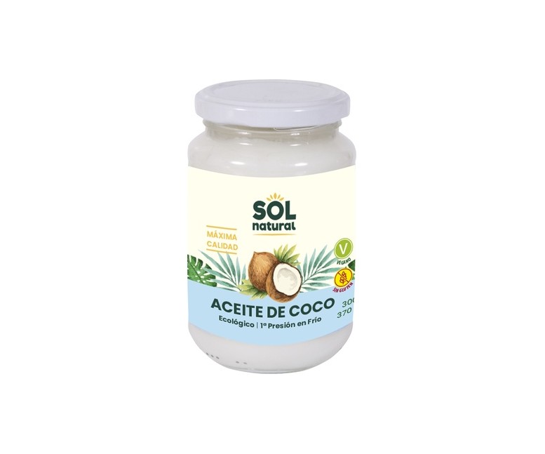 Aceite de coco virgen extra pequeño Bio 370 ml de aceite Sol Natural
