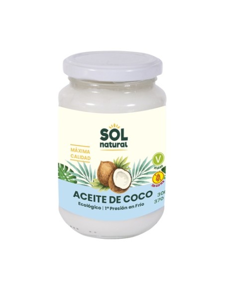 Aceite de coco virgen extra pequeño Bio 370 ml de aceite Sol Natural