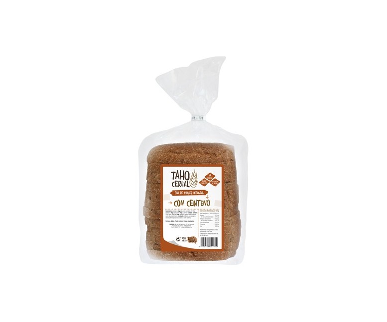 Pack Pan de molde integral con centeno 6 unidades de 400 g Taho Cereal