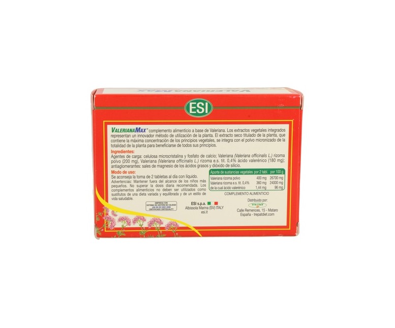 Valeriana max 60 tabletas ESI