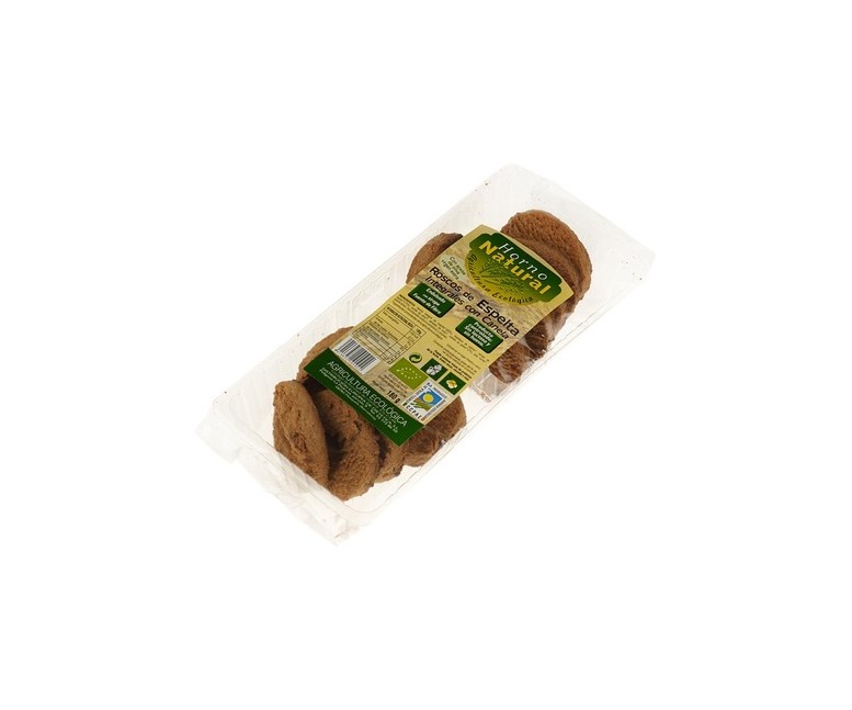 Bio-roscos espelta-canela sin azúcar Eco 180 g (Canela) Horno Natural