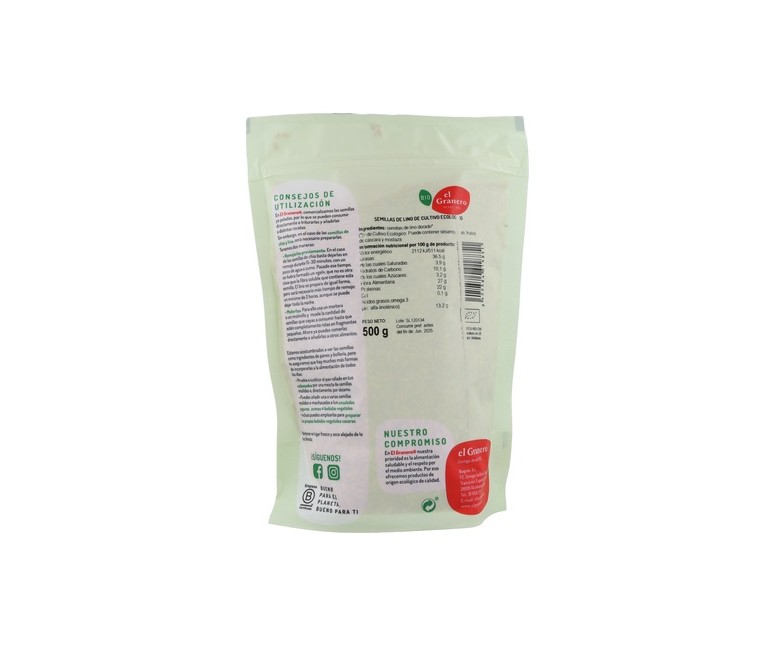 Semillas de Lino Bio 500 g El Granero Integral