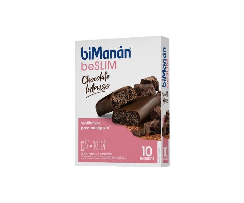 Barrita Sustitutive de Chocolate Intenso 10 barritas de 62g biManán