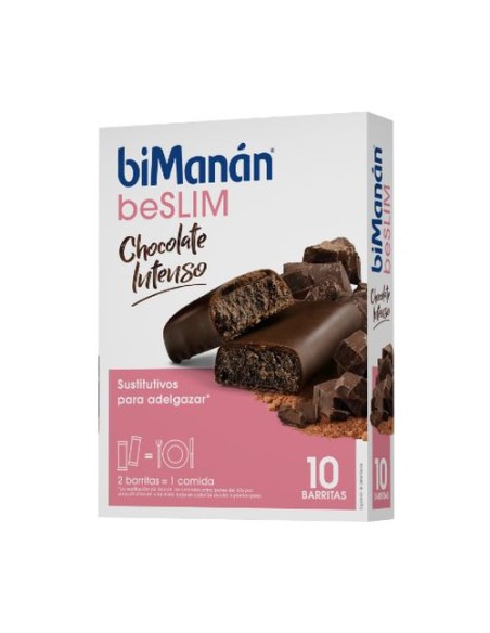 Barrita Sustitutive de Chocolate Intenso 10 barritas de 62g biManán