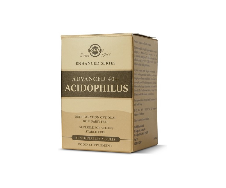 Acidophilus avanzado 40+ probiótico vegano 60 cápsulas vegetales Solgar