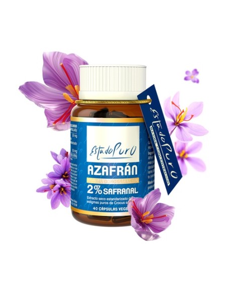 Azafrán 2% safranal 40 cápsulas vegetales de 450.7 mg Estado Puro