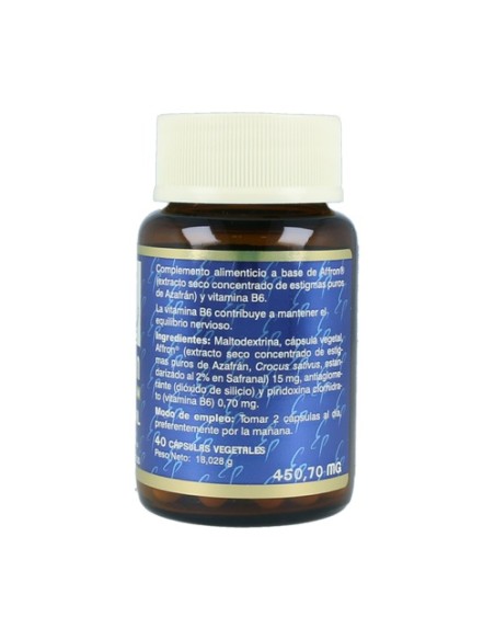 Azafrán 2% safranal 40 cápsulas vegetales de 450.7 mg Estado Puro