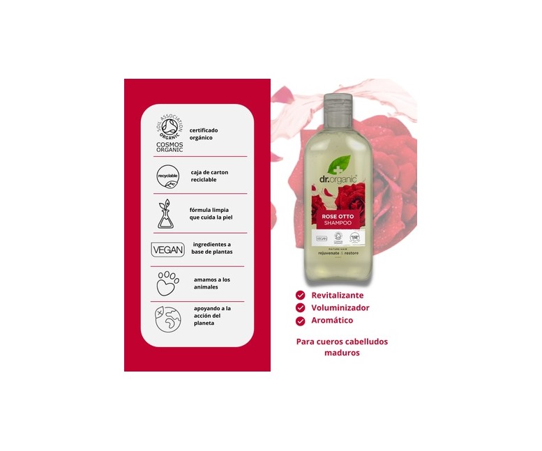 Champú Rose Otto 265 ml Dr. Organic