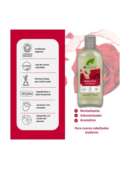 Champú Rose Otto 265 ml Dr. Organic