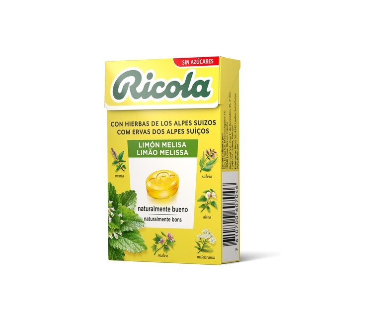 Caramelos de limón y melisa sin azúcar 50 g Ricola