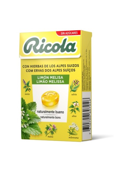 Caramelos de limón y melisa sin azúcar 50 g Ricola