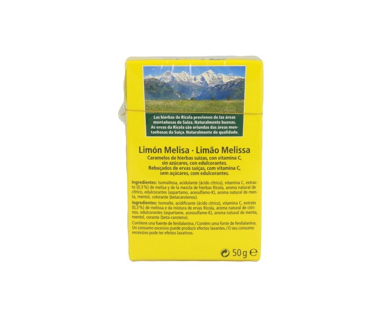Caramelos de limón y melisa sin azúcar 50 g Ricola