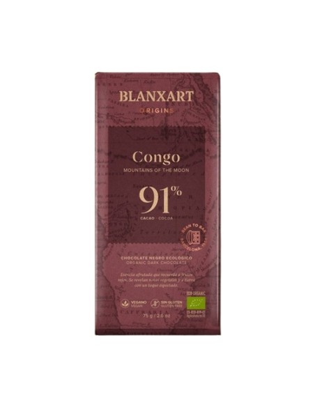 Chocolate negro Congo 91% Eco 80 g Blanxart