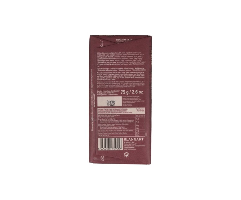 Chocolate negro Congo 91% Eco 80 g Blanxart