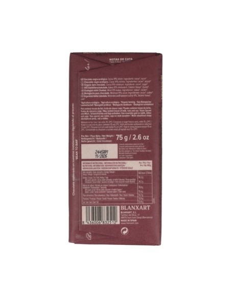 Chocolate negro Congo 91% Eco 80 g Blanxart