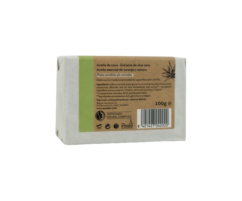 Jabón natural aloe vera 1 unidad de 100g Essabo