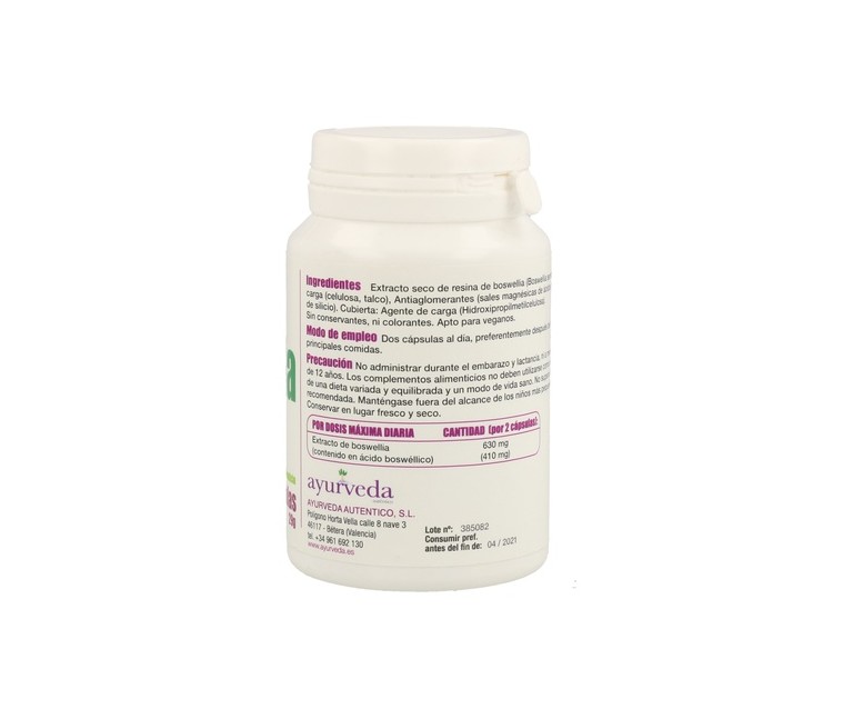 Boswellia 60 cápsulas de 205mg Ayurveda