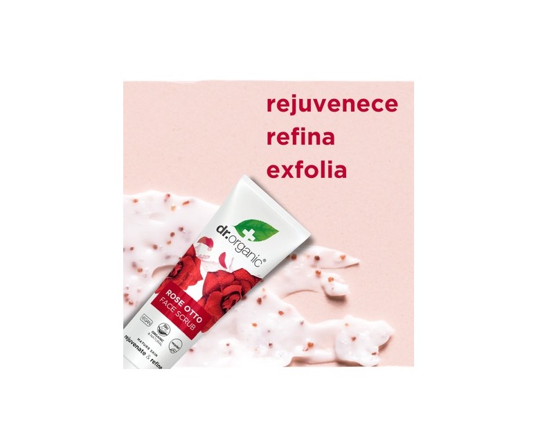 Exfoliante facial Rosa Damascena - piel madura 125 ml de crema Dr. Organic