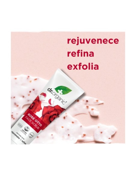 Exfoliante facial Rosa Damascena - piel madura 125 ml de crema Dr. Organic