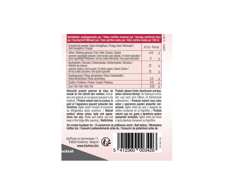 Superfruit forte - concentrado de frutos rojos 500 ml Biotona