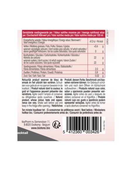 Superfruit forte - concentrado de frutos rojos 500 ml Biotona